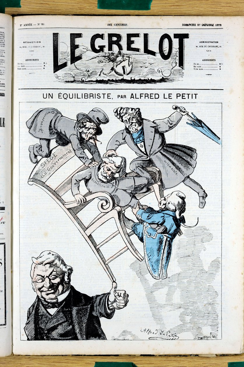 Omslag til "" Le Grelot"", nummer 81, Satirical in Colors av Alfred Le Petit