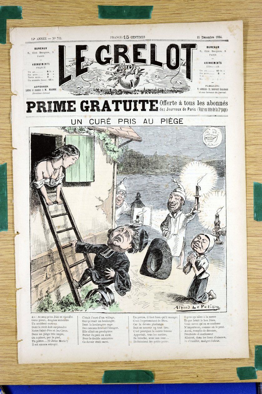 Omslag til “”Le Grelot””, nummer 718, Satirical in Colors av Alfred Le Petit