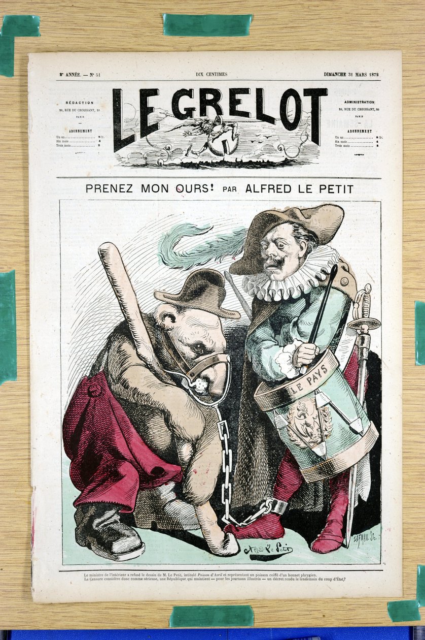 Omslag til "" The Grelot"", nummer 51, Satirical in Colors av Alfred Le Petit
