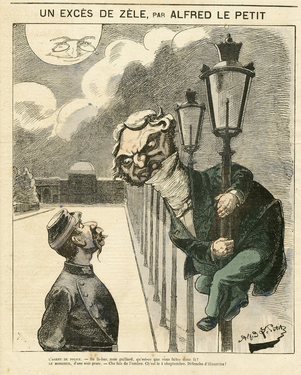 Illustrasjon av Alfred Le Petity (1841-1909) for omslaget til Le Grelot av Alfred Le Petit