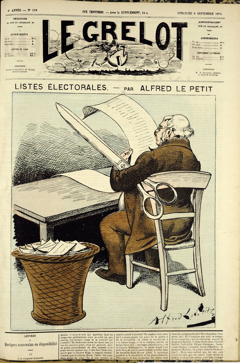 Illustrasjon til omslaget til Le Grelot, nr. 178 av Alfred Le Petit