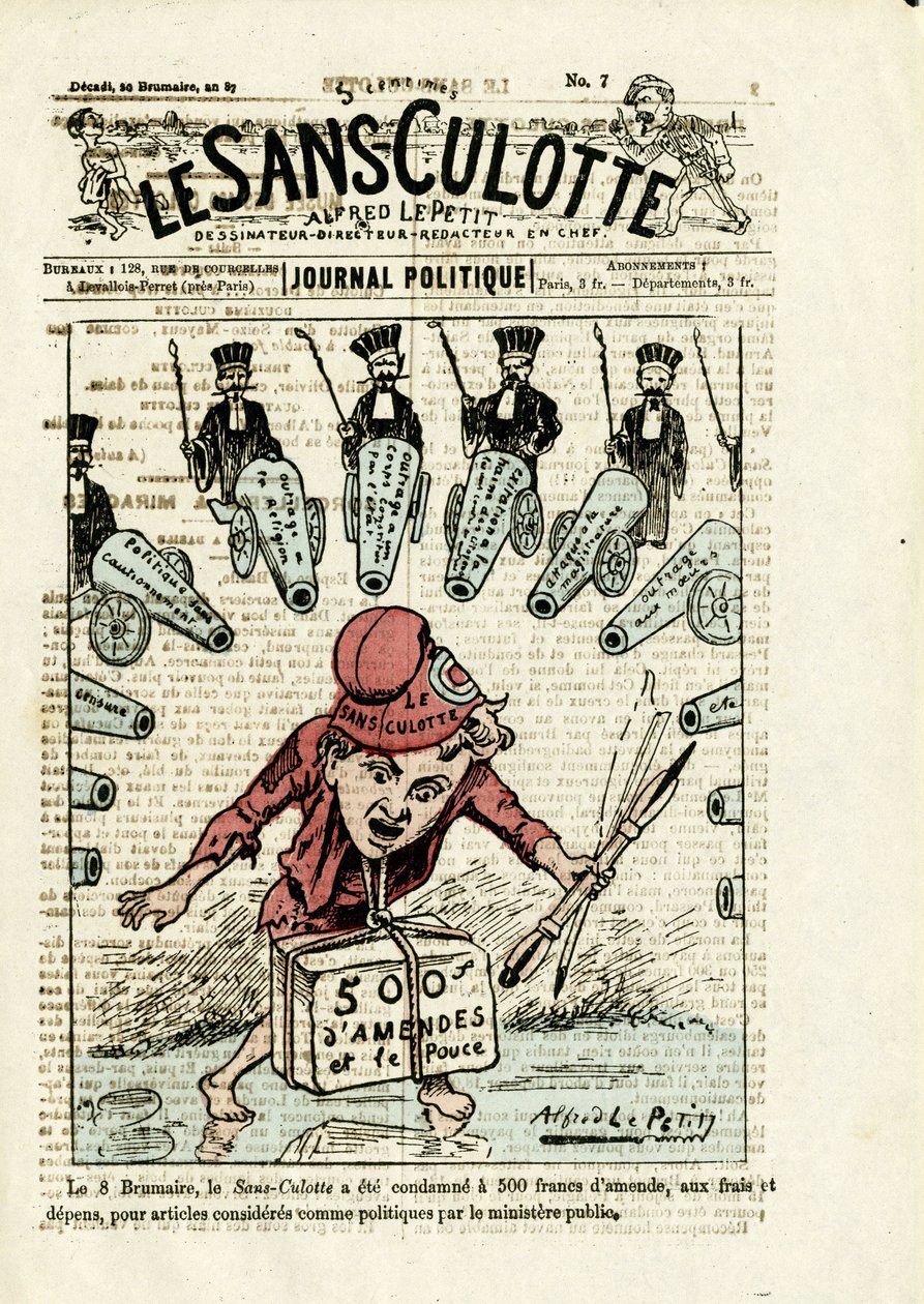 Illustrasjon til omslaget til Le Sans-culotte, nr. 7 av Alfred Le Petit