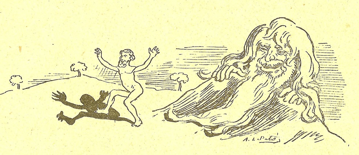 Illustrasjon av Alfred Le Pete (1841-1909) i Gros-Jean og hans kur av Alfred Le Petit