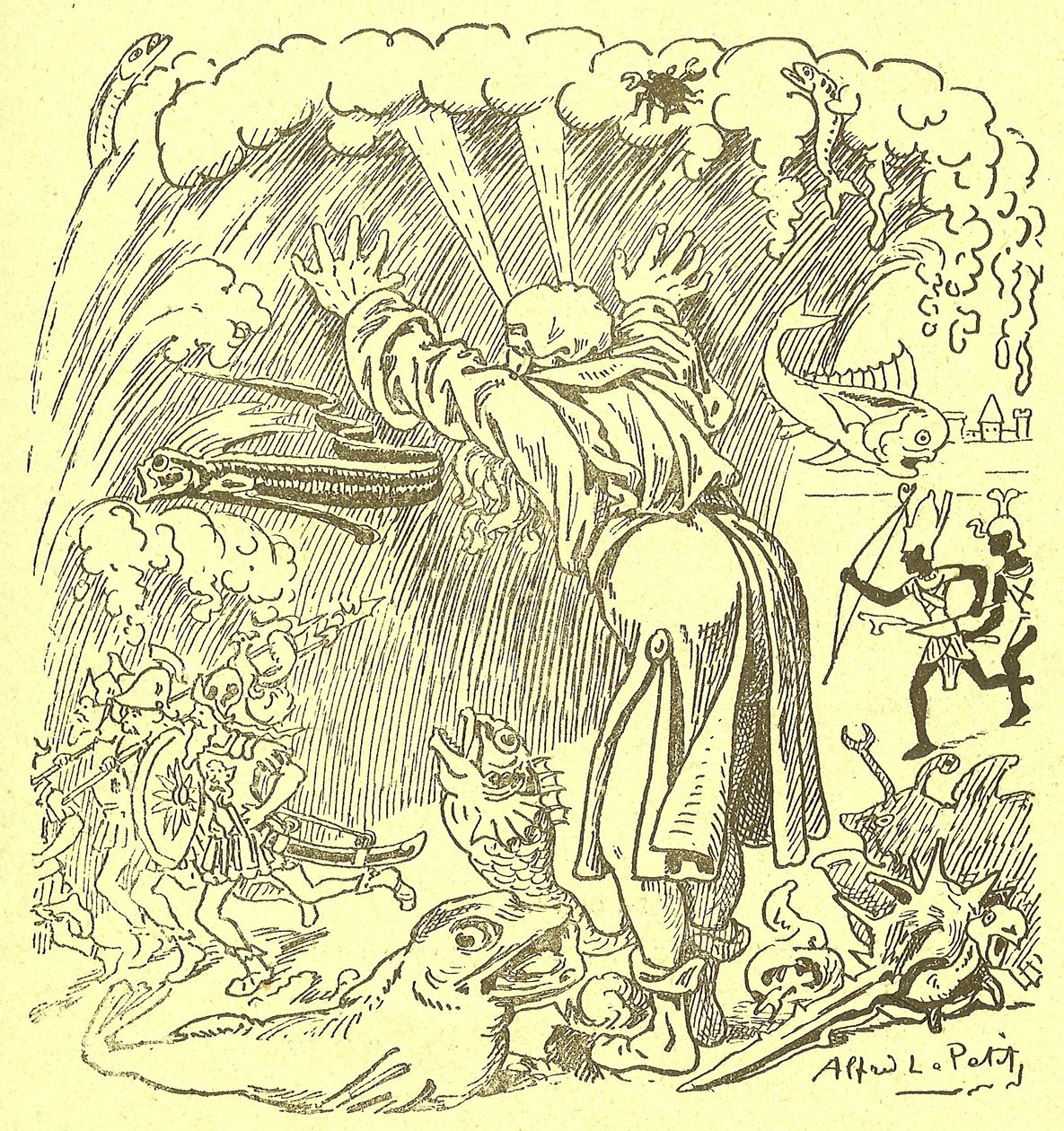 Illustrasjon av Alfred Le Pete (1841-1909) i Gros-Jean et son-kur av Alfred Le Petit