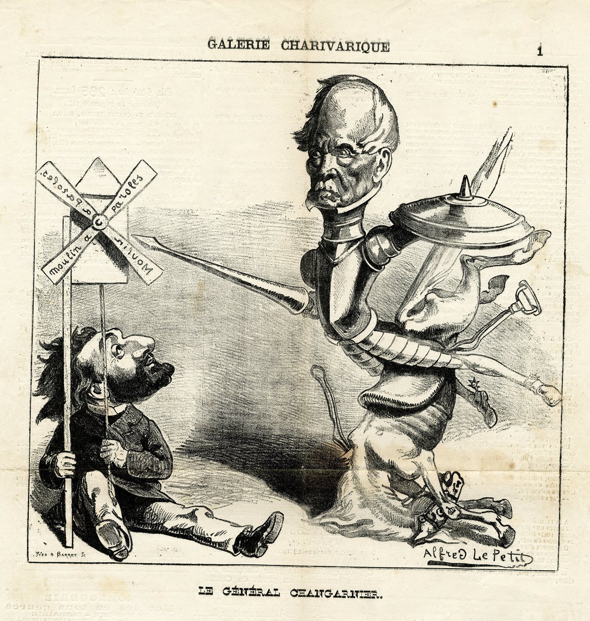 Illustrasjon av Alfred Le Pete (1841-1909) i Le Charivari av Alfred Le Petit