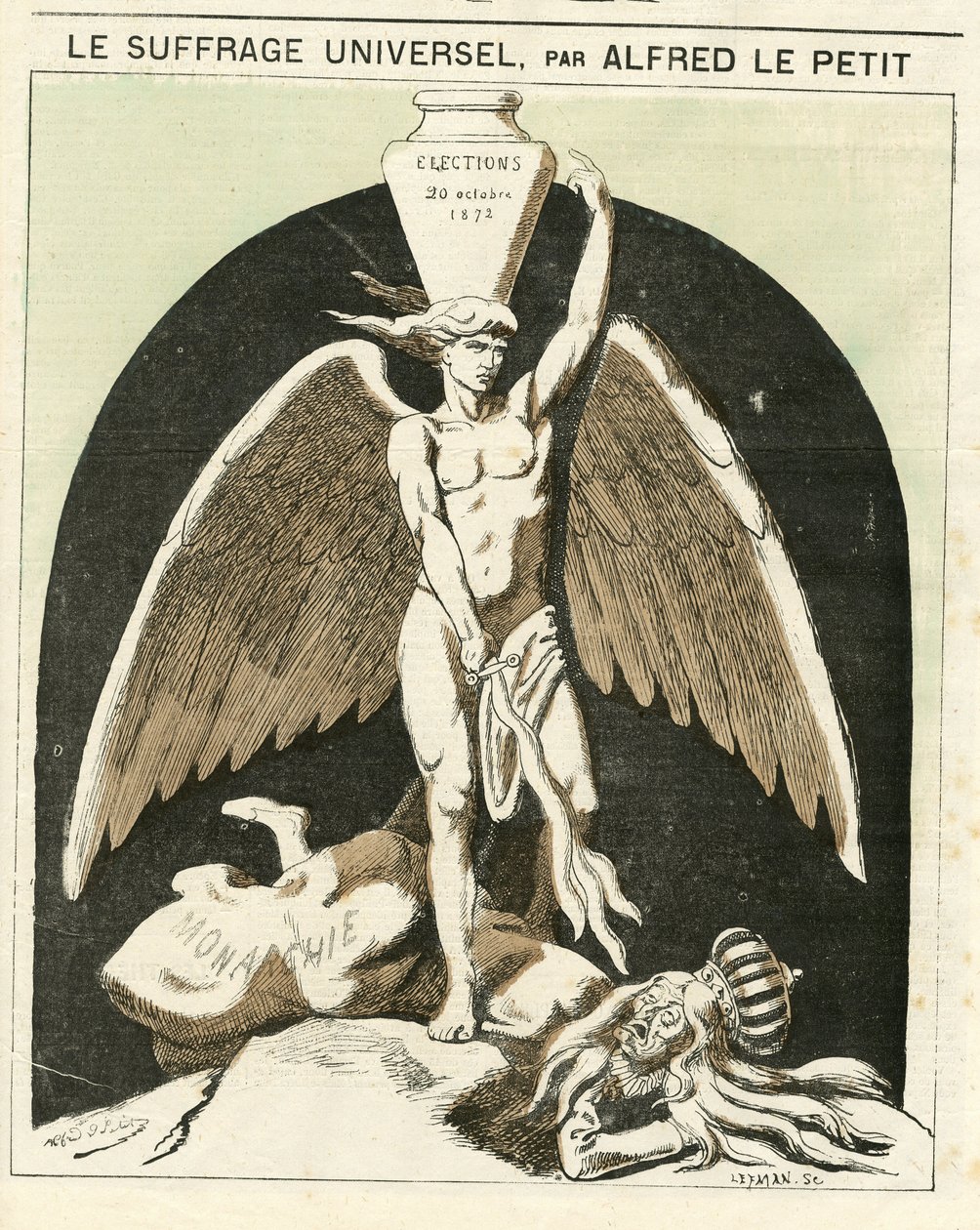 Illustrasjon av Alfred Le Petity (1841-1909) for omslaget til Le Grelot av Alfred Le Petit