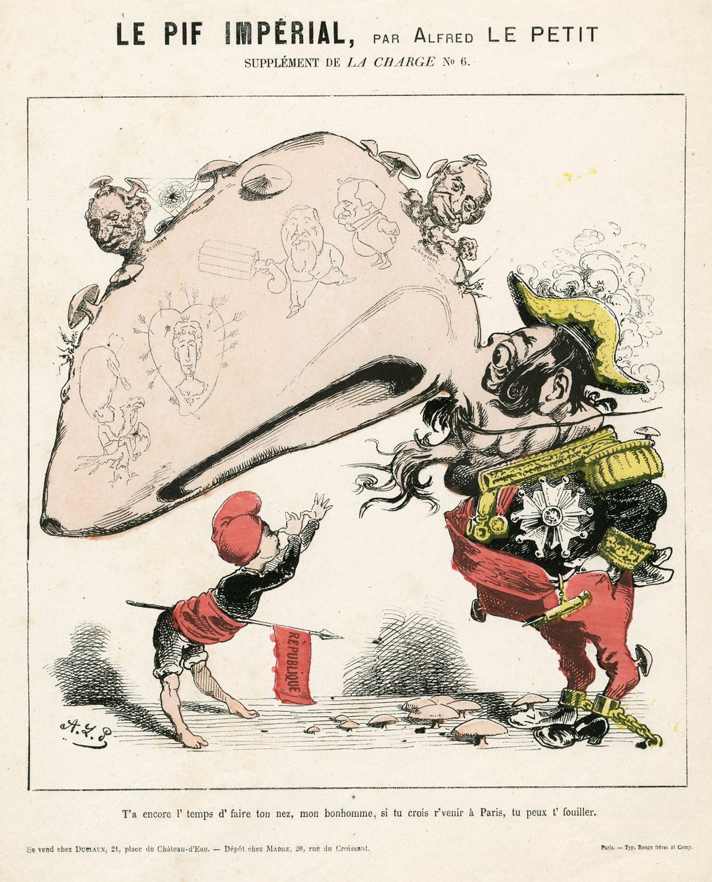 The Charge (1870), nummer 6, satirisk i farger av Alfred Le Petit