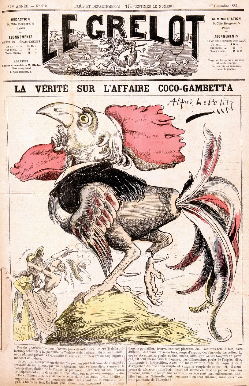 Sannheten om Coco-affæren (Gambetta og dens "" kyllinger") - Gambetta - av Alfred Le Petitty, i "" Le Grelot""" av 17.12.1882 av Alfred Le Petit