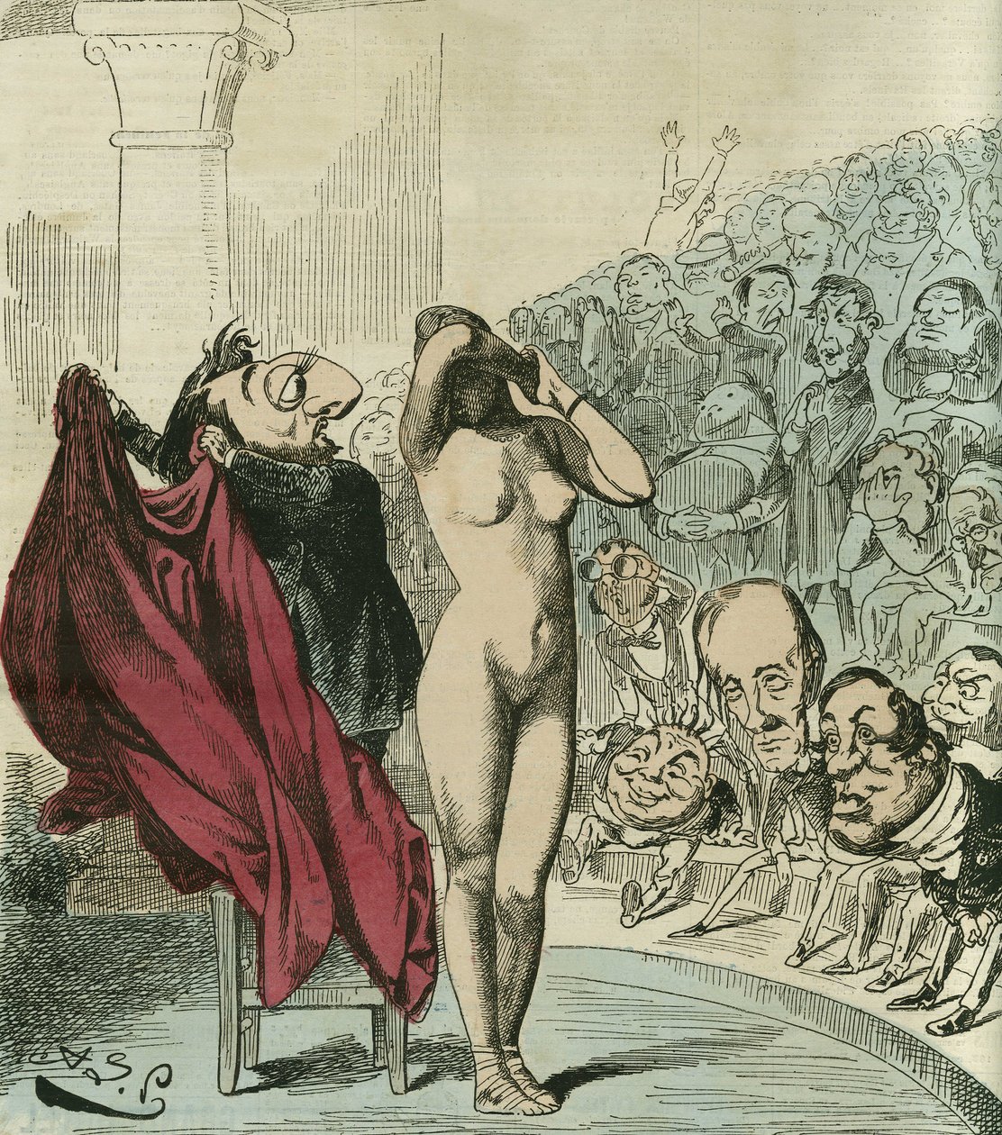 Den nye phryne, ifølge et maleri av Gerome, ville Phryne være Republique avduket. i "" L
