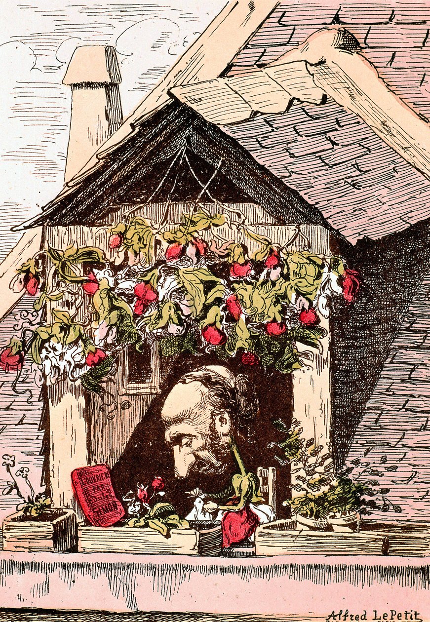 tegneserie av forfatter Jules Simon (1814-1896), forfatter av "l