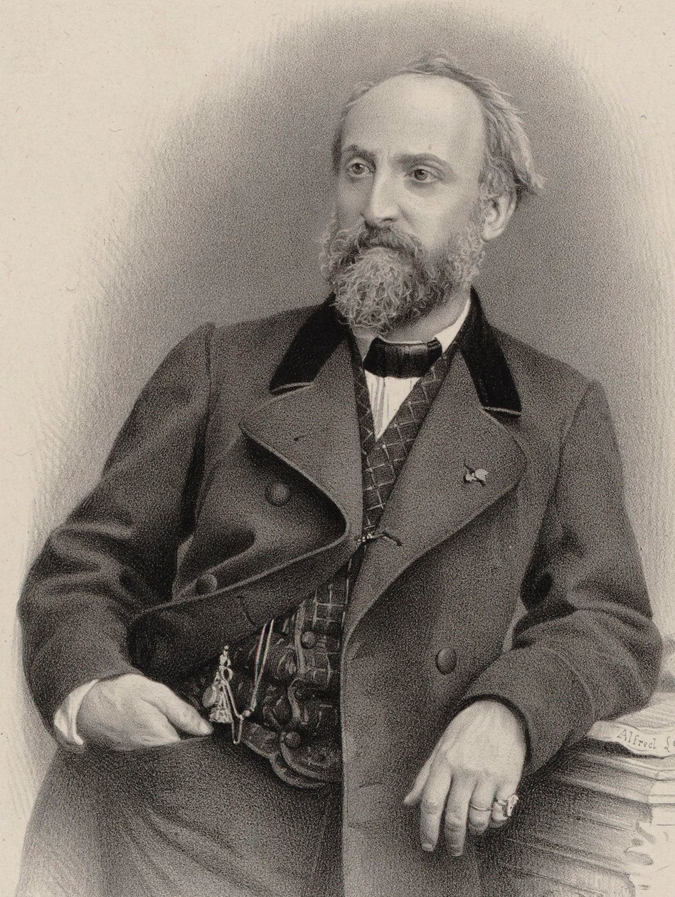 Portrett av komponisten Antoine Francois Marmontel 1816-1898. av Alfred Lemoine