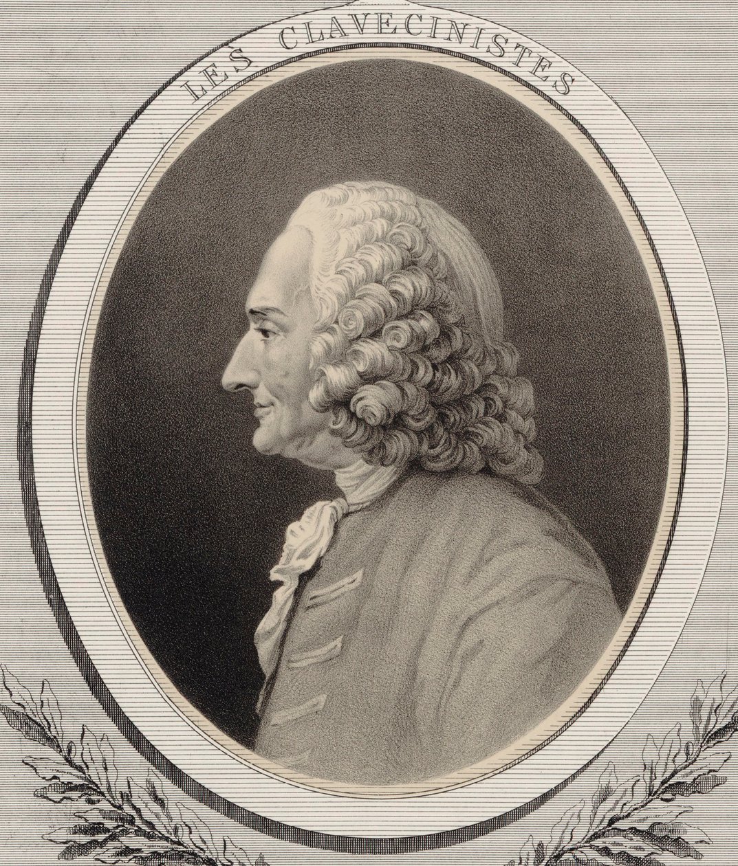 Portrett av komponisten Jean-Philippe Rameau 1683-1764. av Alfred Lemoine