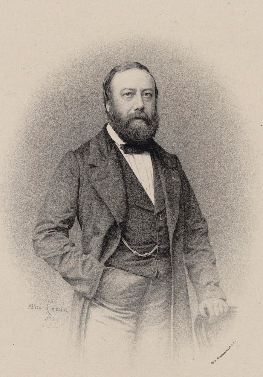 Portrett av komponisten og sangeren Gustave Nadaud 1820-1893, 1862. av Alfred Lemoine