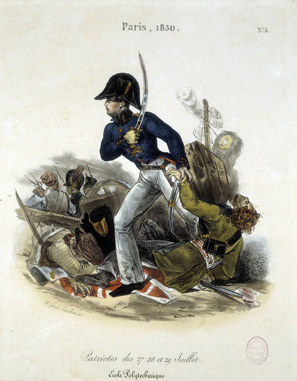 Polytekniker under revolusjonen i 1830 av Lemercier. av Alfred Leon Lemercier