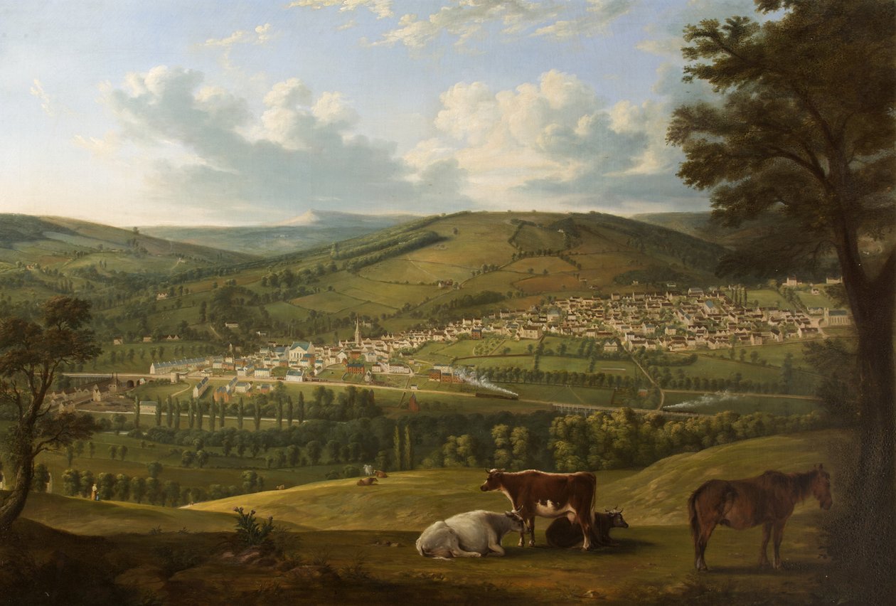 Stroud fra nær Rodborough Fort, Gloucestershire av Alfred Newland Smith