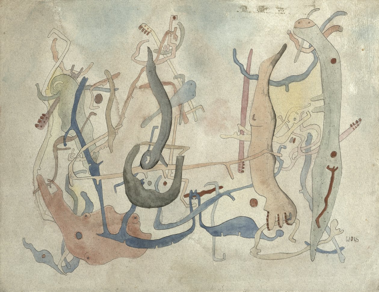 Imaginary Forms, ca. 1939/40 (penn, indisk blekk og akvarell på papir) av Alfred Otto Wolfgang Schulze Wols