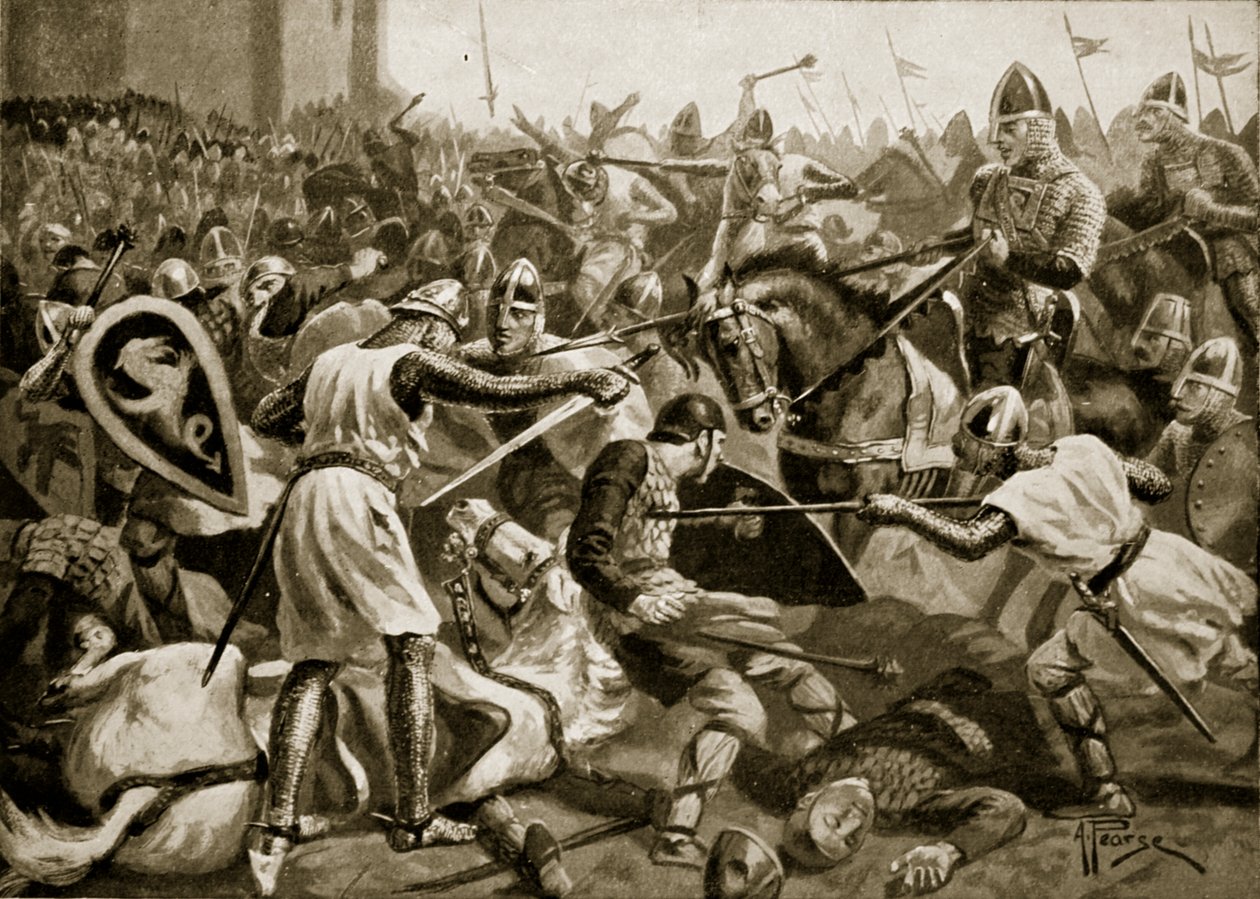 Robert tatt til fange i Tinchebral, 1106, illustrasjon fra 