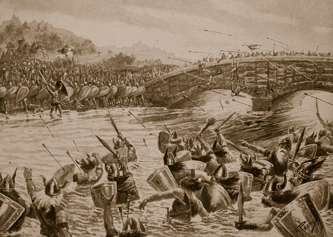 Slaget ved Maldon, 991, illustrasjon fra 