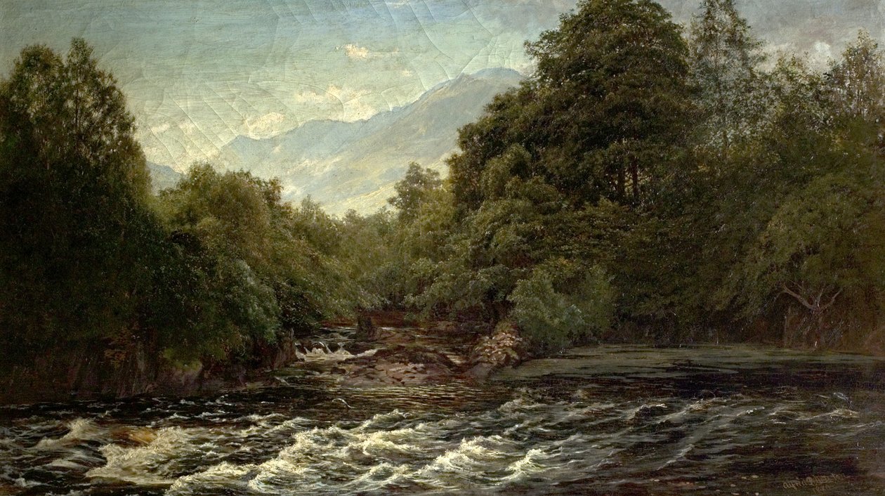 The Salmon Pool (Salmon Pool on the Spean, Skottland), 1880 av Alfred Pizzey Newton