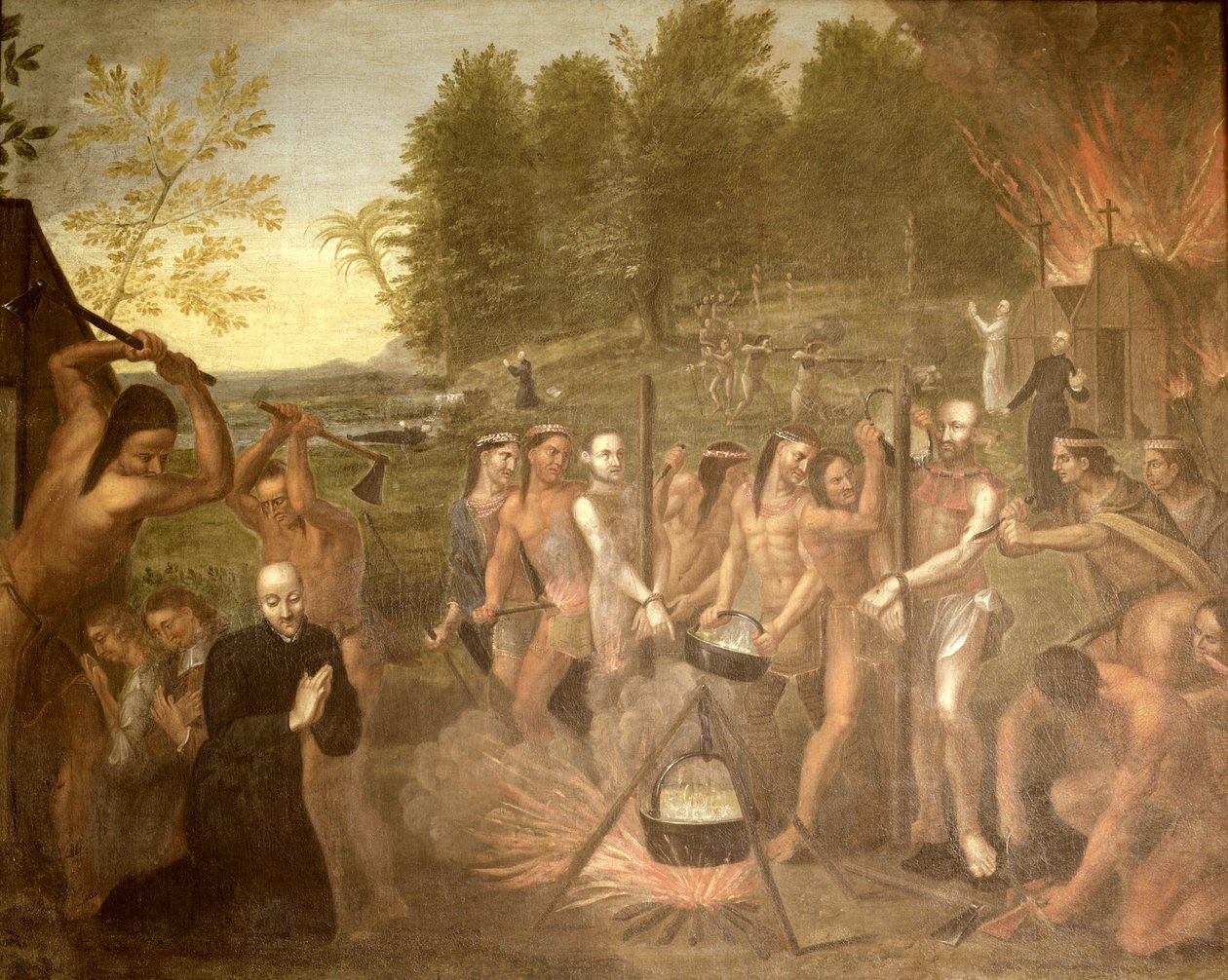 Martyrdøden til tre jesuittprester, 1649 av Alfred Pommier