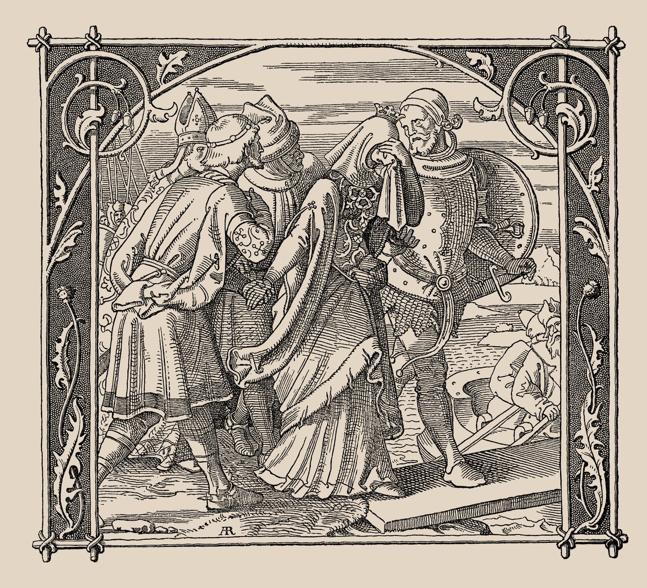 Nibelungen. Kriemhilds farvel, 1840-1841. av Alfred Rethel