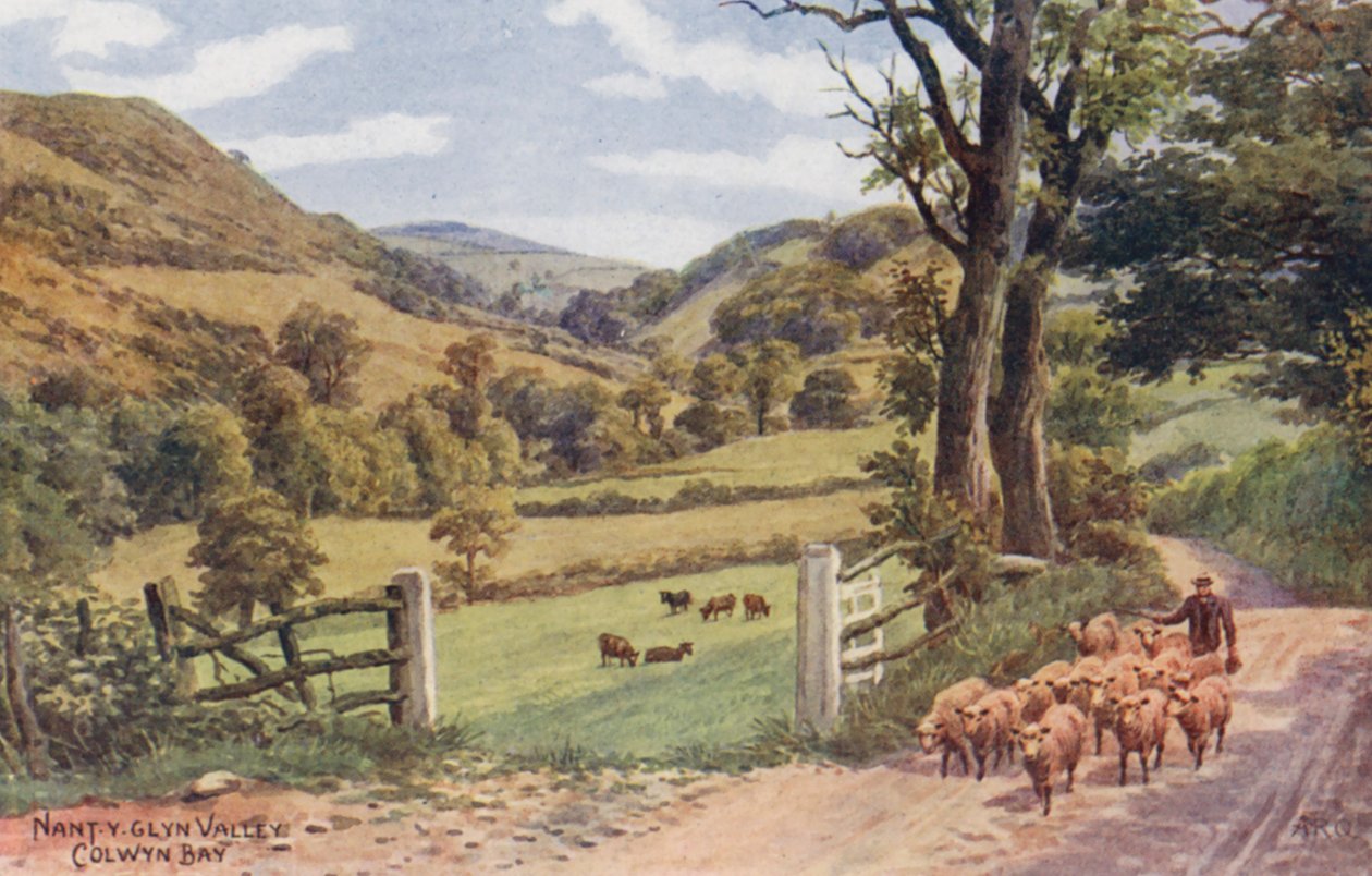 Nant Y Glyn Valley, Colwyn Bay (farge litho) av Alfred Robert Quinton