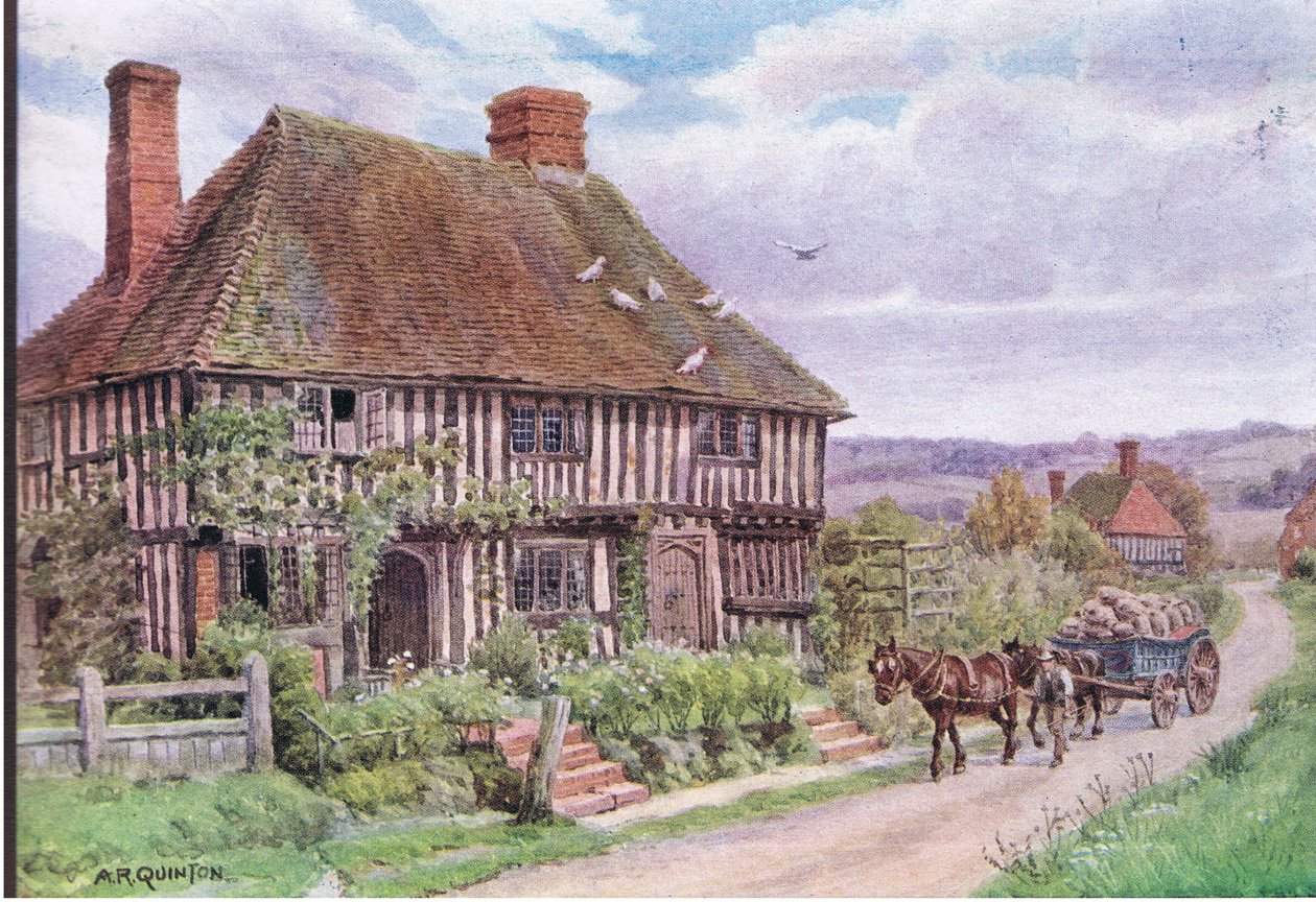 Small Hythe, Nr Tenterden, Kent, fra The Cottages and the Village Life of Rural England utgitt av Dent & Sons Limited, 1912 av Alfred Robert Quinton