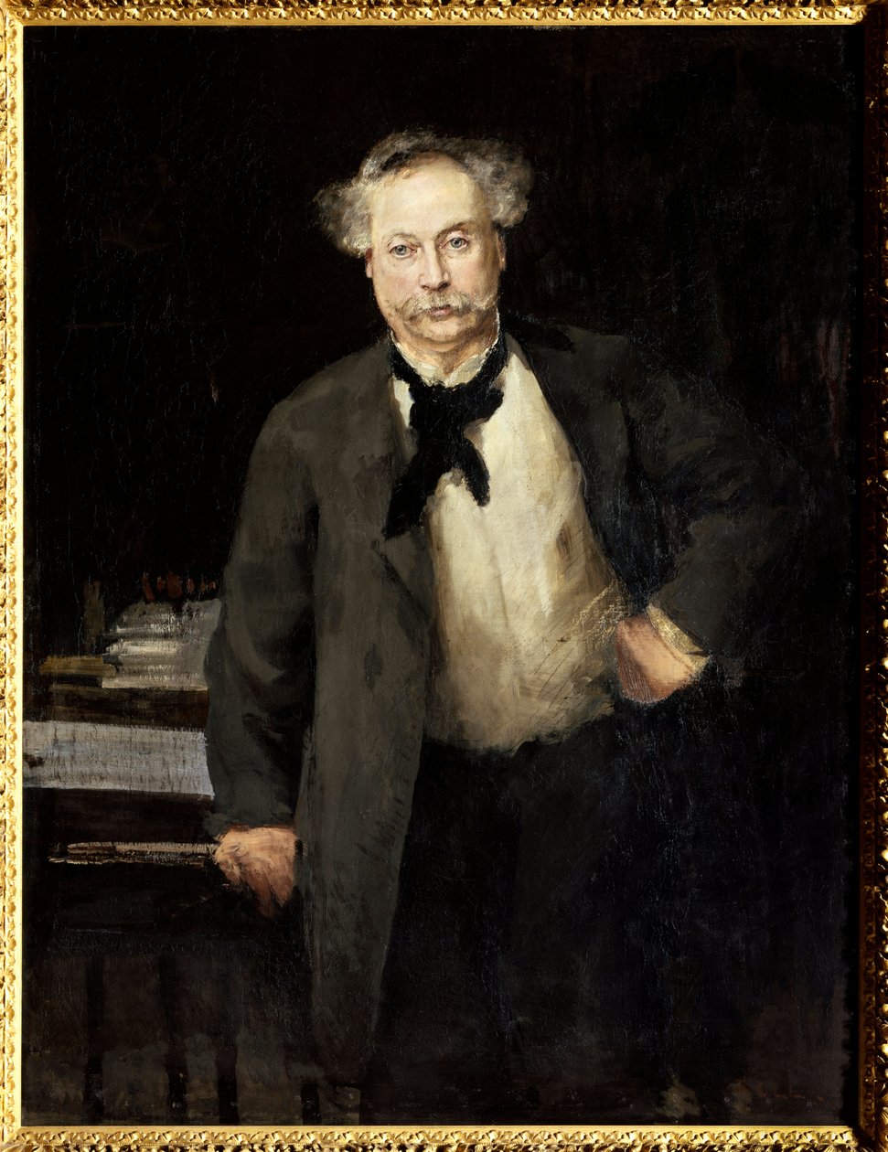 Portrett av Alexandre Dumas Jr. (1824-1895), fransk forfatter. Maleri av Alfred Philippe Roll (1846-1919) av Alfred Roll