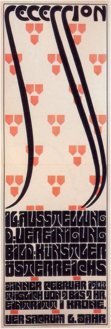 Plakat for løsrivelsesutstillingen i Wien, 1903 av Alfred Roller
