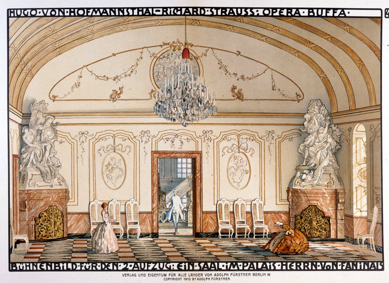 Richard Strauss: Der Rosenkavaliert (The Rosenkavalier) Scenografi av Roller. 2. akt av Alfred Roller