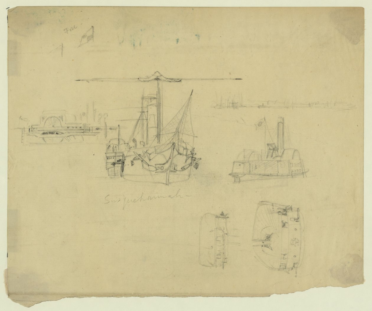 Fem utsikt over Susquehanna og Ceres av Alfred Rudolph Waud