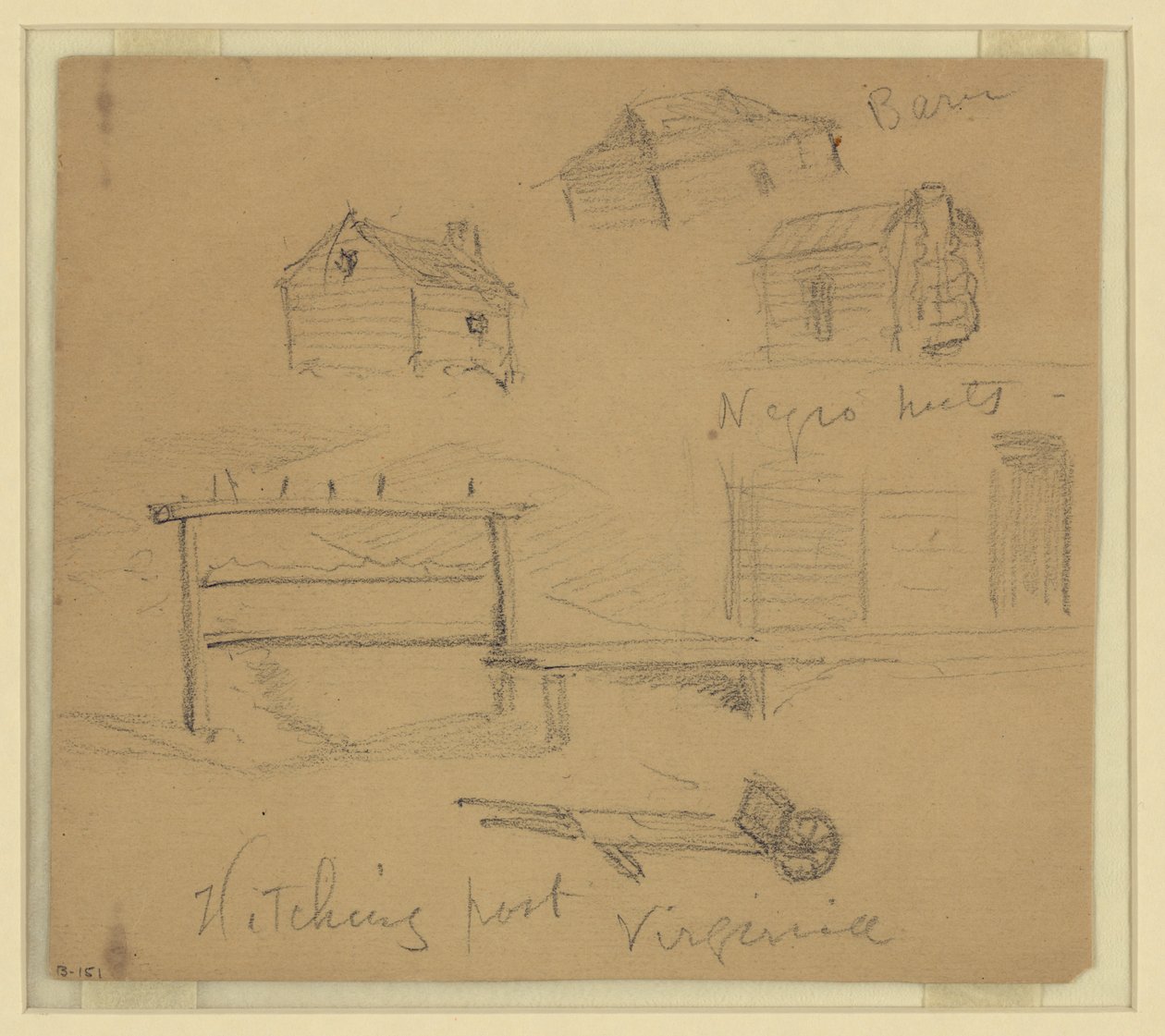 Hitching post, Virginia av Alfred Rudolph Waud