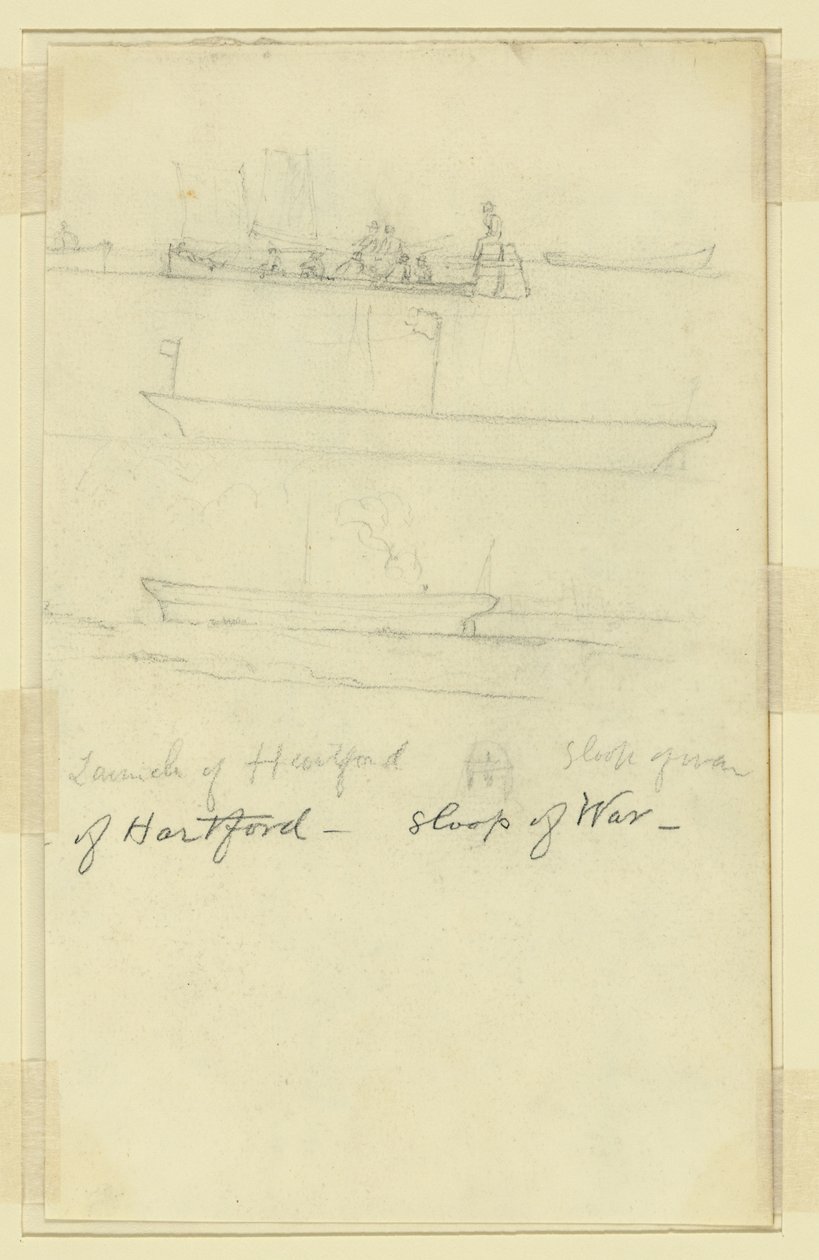 Lansering av Hartford, Sloop of War av Alfred Rudolph Waud