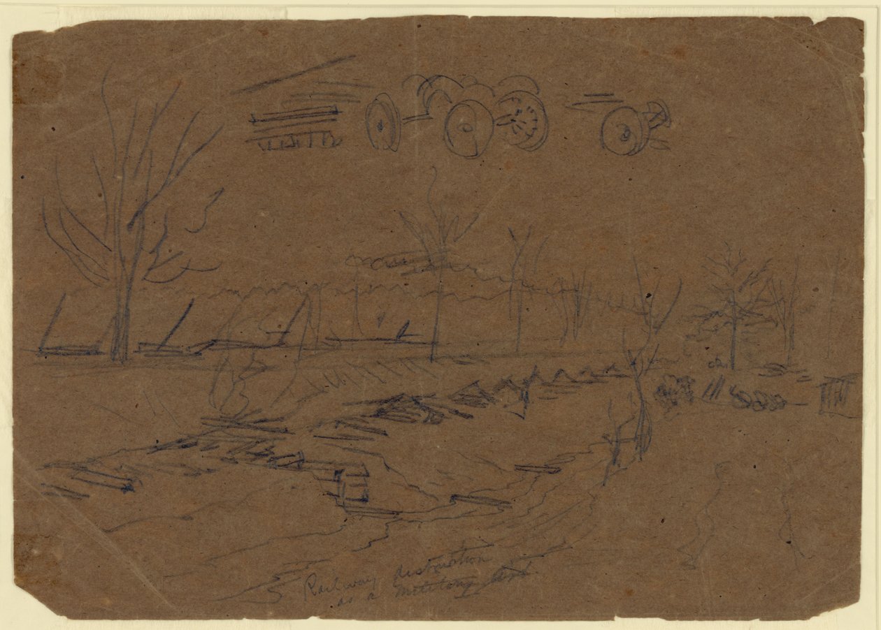 Jernbanedestruksjon som en militær kunst av Alfred Rudolph Waud