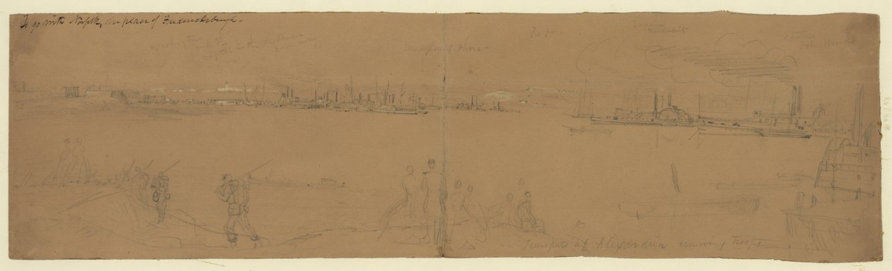 Transport i Alexandria fjerner tropper av Alfred Rudolph Waud