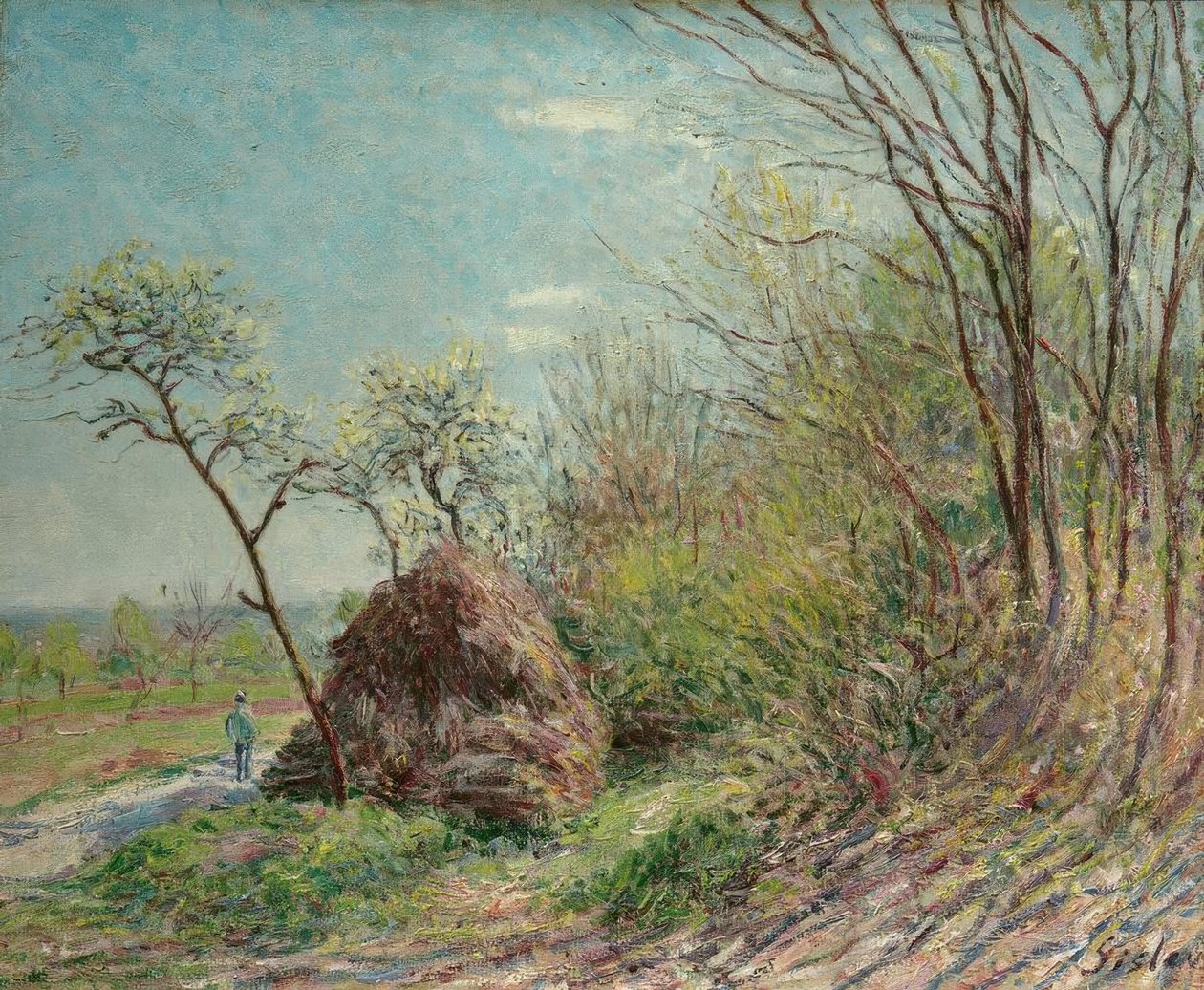 I utkanten av skogen-Les Sablons av Alfred Sisley