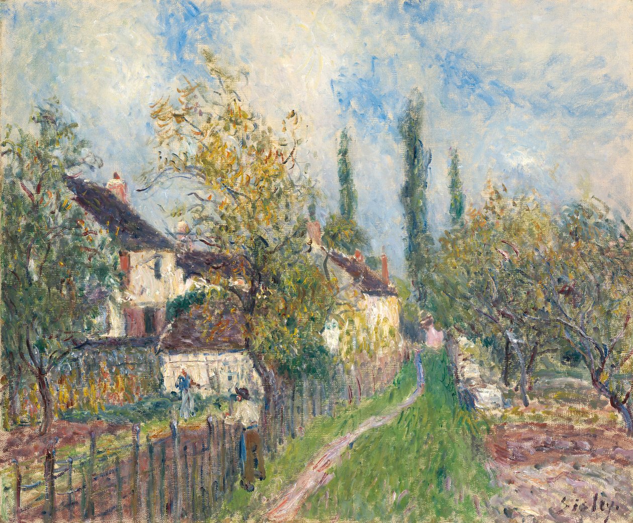 En sti ved Les Sablons, 1883 av Alfred Sisley