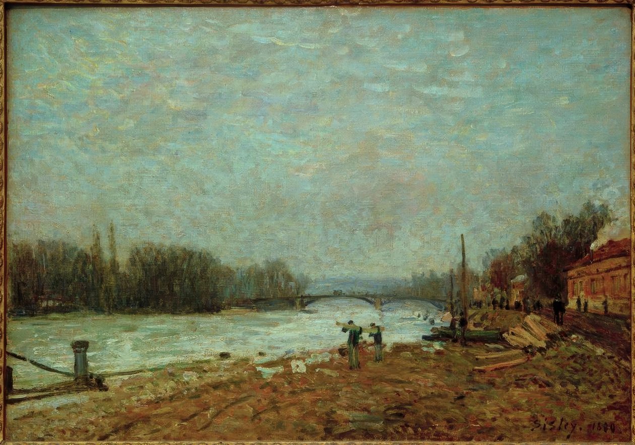Etter nedturen, Seinen ved Suresnes bru av Alfred Sisley