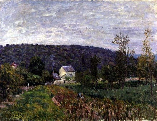 Høstkveld i utkanten av Paris av Alfred Sisley