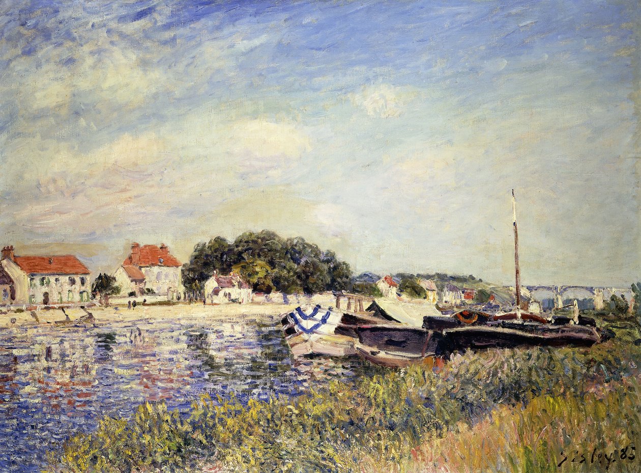 Banks of the Loing ved Saint-Mammes; Bords du Loing a Saint-Mammes, 1885 av Alfred Sisley