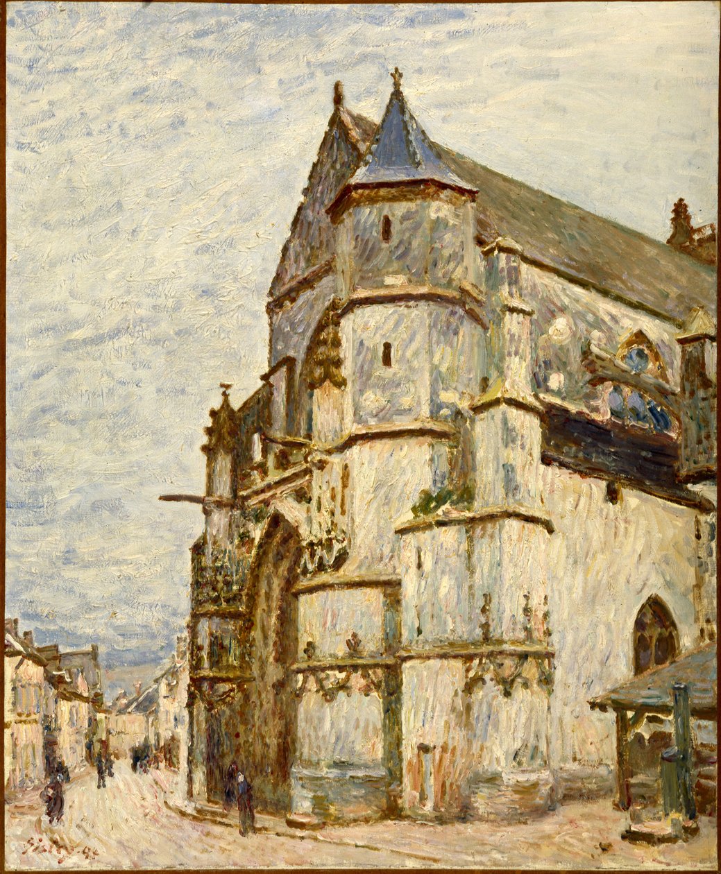Kirke på Moret etter regnet, 1894 av Alfred Sisley