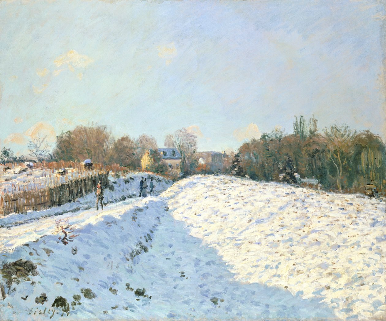 Effekten av snø ved Argenteuil, 1874 av Alfred Sisley