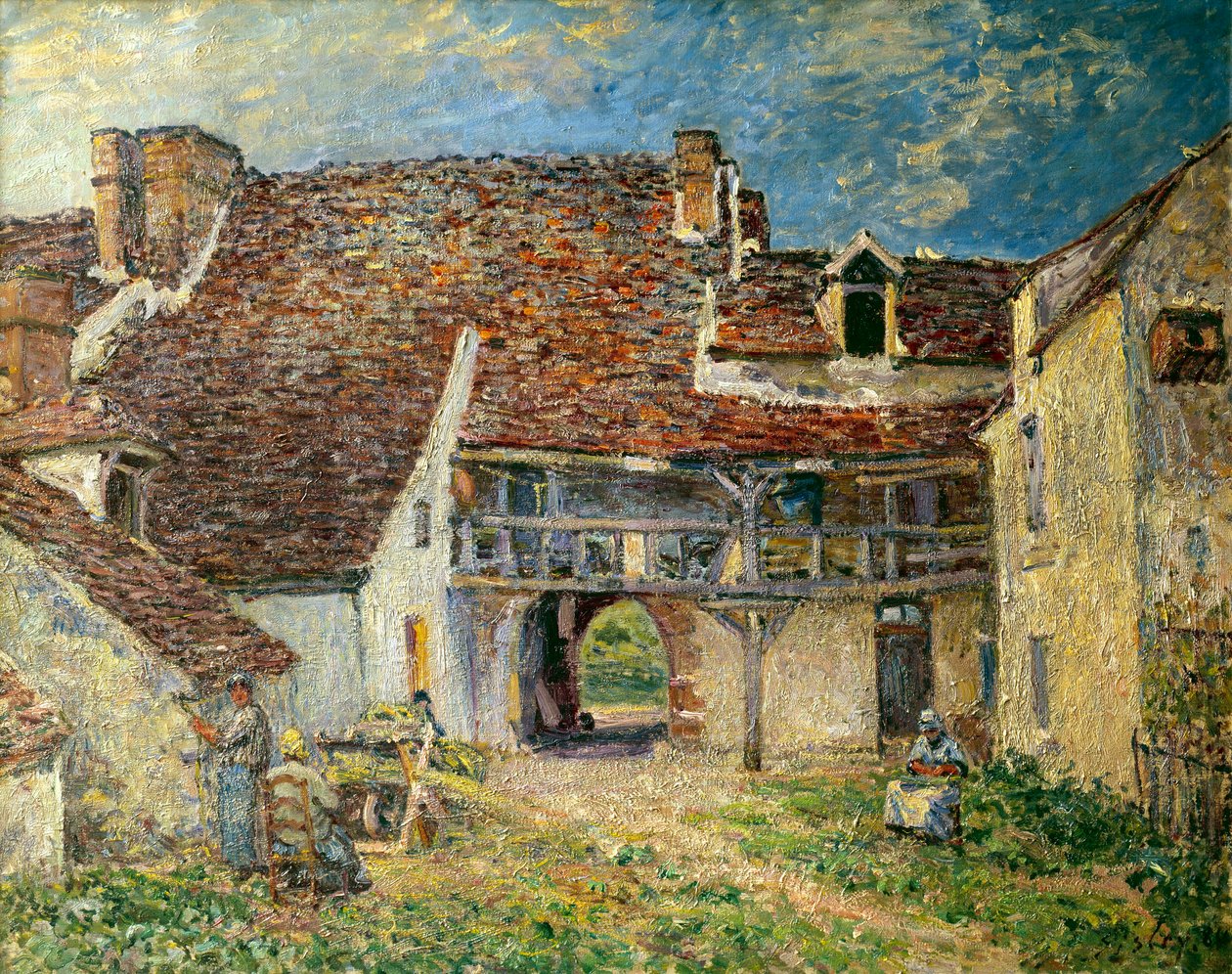 Farm Court i Saint Mammes Maleri av Alfred Sisley (1839-1899) 1884 Søn. 0,73x0,93 m Paris, musee d