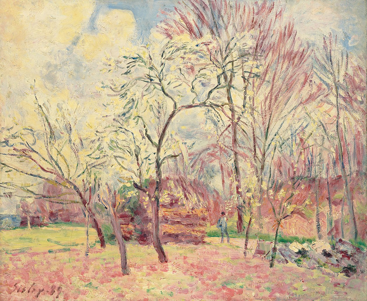 Første vårdag i Moret, 1889 av Alfred Sisley
