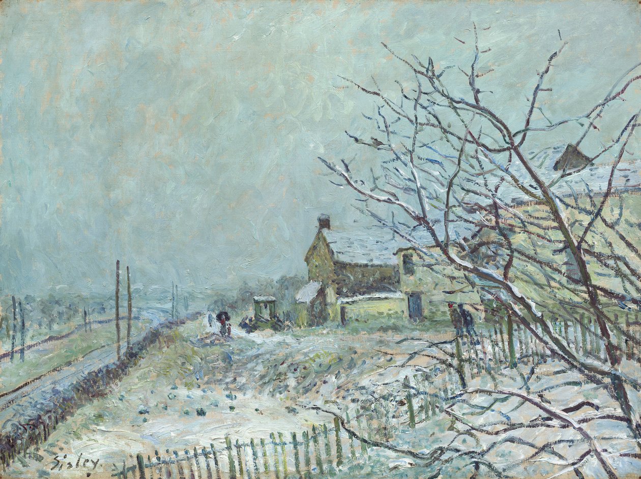 Første snø ved Veneux-Nadon, 1878 av Alfred Sisley