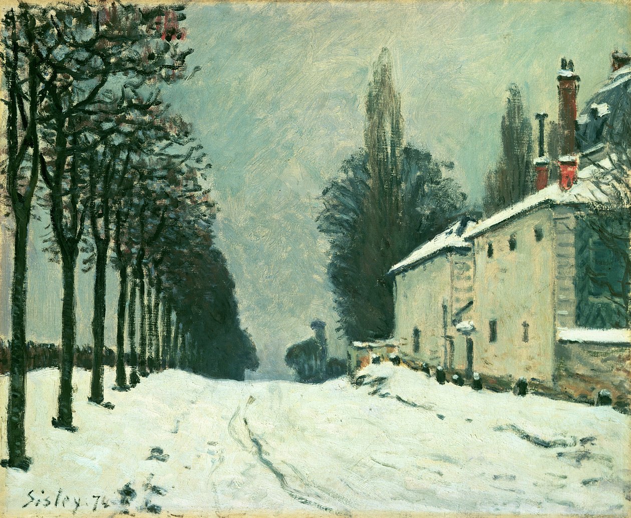 Veien til Louveciennes, vinter, 1874 av Alfred Sisley