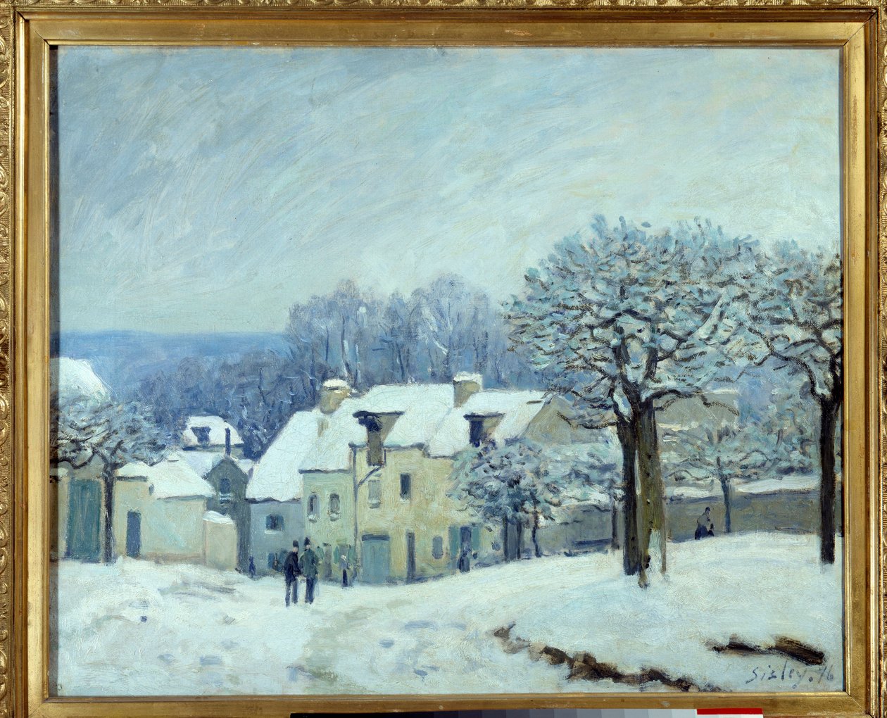 La place du kennel a Marly, Effect of Snow Painting av Alfred Sisley (1839-1899) 1876 Dim. 0,5x0,61 m Rouen, Musee des Beaux Arts av Alfred Sisley