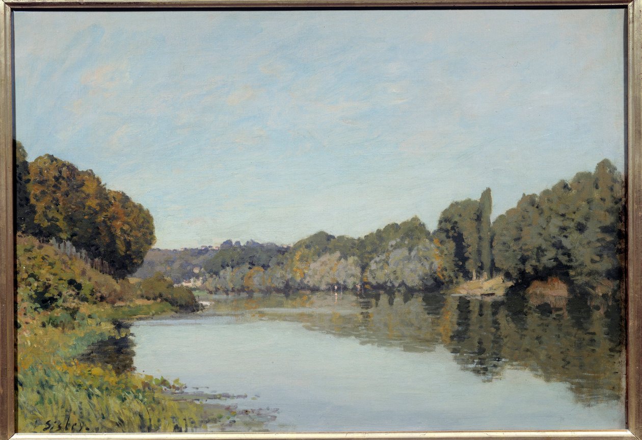 La seine a Bougival. Maleri av Alfred Sisley (1839 - 1899) av Alfred Sisley