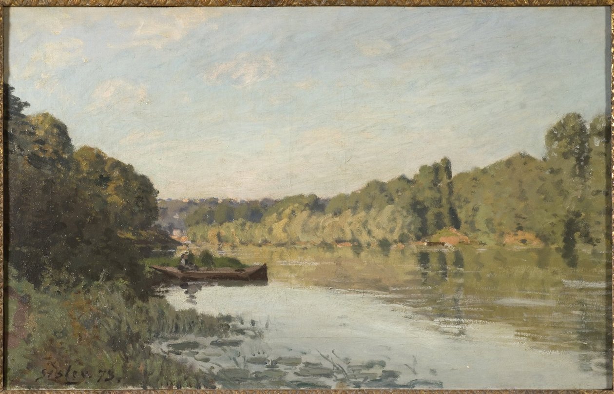 Landskap fra Bougival av Alfred Sisley