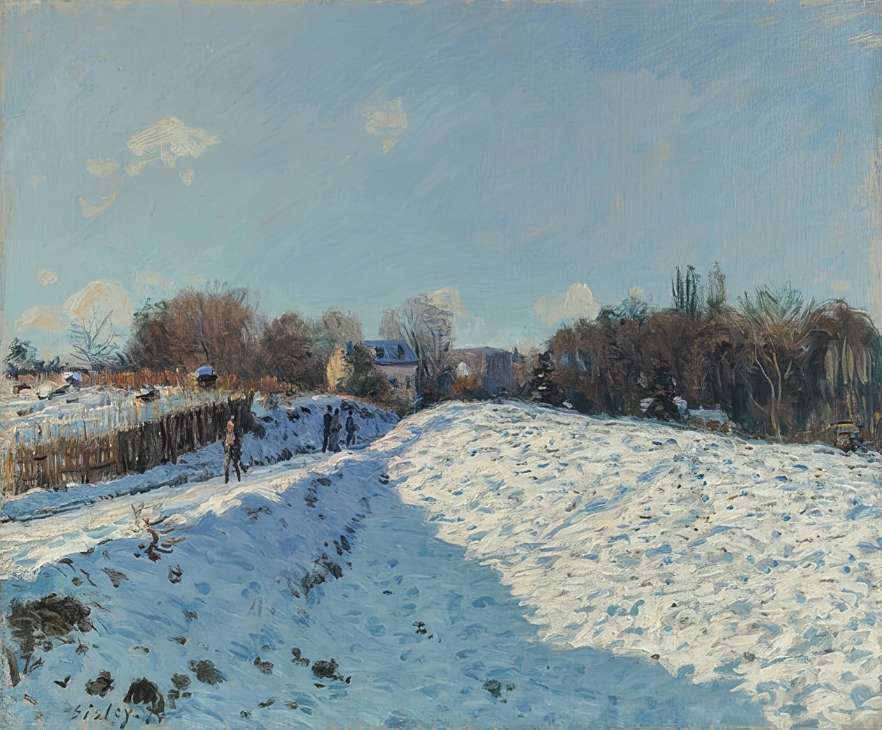 Louveciennes im Schnee (Effekt av snø i Louveciennes). 1874 av Alfred Sisley
